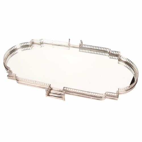 Casa Padrino Barock Tablett Silber 85 cm - Barockstil Gastronomie Accessoires