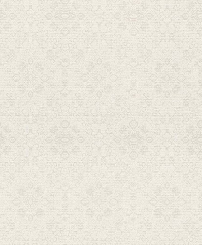 Casa Padrino Barock Tapete Wei� / Creme 10,05 x 0,53 m - Textiltapete im Barockstil