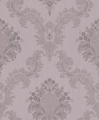 Casa Padrino Barock Textiltapete Flieder / Grau 10,05 x 0,53 m - Hochwertige Wohnzimmer Tapete im Barockstil
