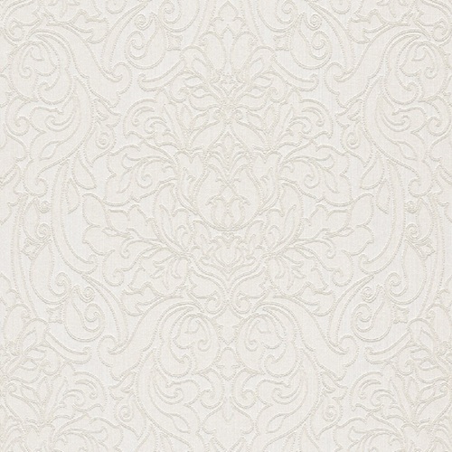 Casa Padrino Barock Textiltapete Wei� / Beige 10,05 x 0,53 m - Deko Accessoires