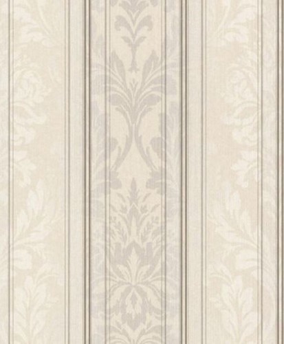 Casa Padrino Barock Textiltapete Creme / Grau / Wei� / Anthrazit 10,05 x 0,53 m - Wohnzimmer Tapete - Deko Accessoires