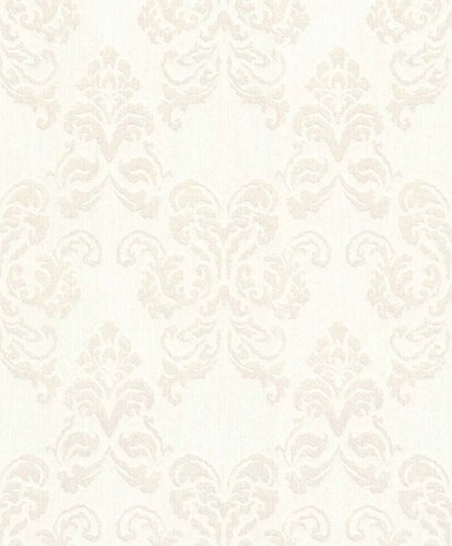 Casa Padrino Barock Textiltapete Wei� / Silber 10,05 x 0,53 m - Deko Accessoires im Barockstil