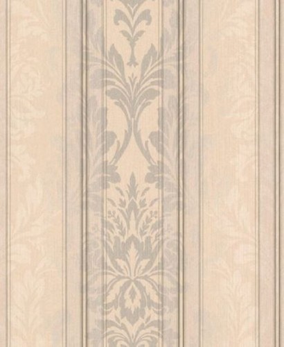 Casa Padrino Barock Textiltapete Creme / Beige / Silber / Grau 10,05 x 0,53 m - Wohnzimmer Tapete - Deko Accessoires