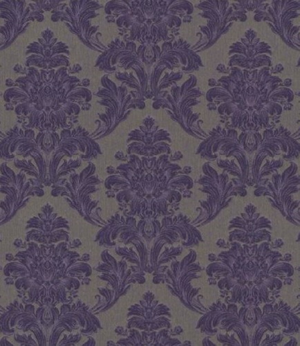 Casa Padrino Barock Textiltapete Lila / Grau 10,05 x 0,53 m - Tapete im Barockstil