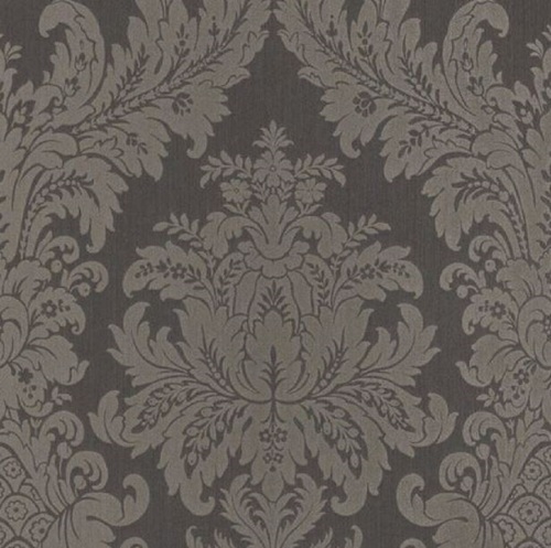 Casa Padrino Barock Textiltapete Anthrazit / Grau 10,05 x 0,53 m - Luxus Wohnzimmer Tapete