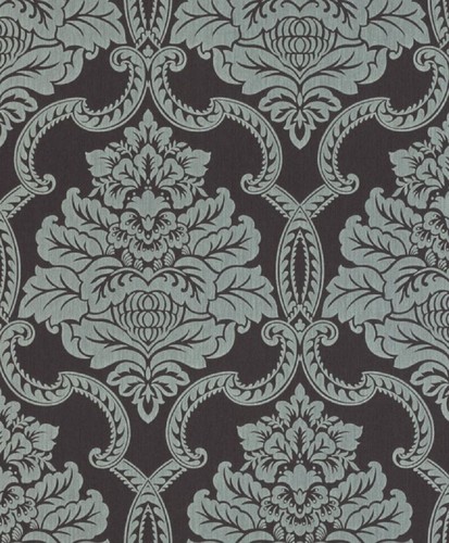 Casa Padrino Barock Textiltapete Dunkelbraun / Hellblau 10,05 x 0,53 m - Barock Tapete - Deko Accessoires