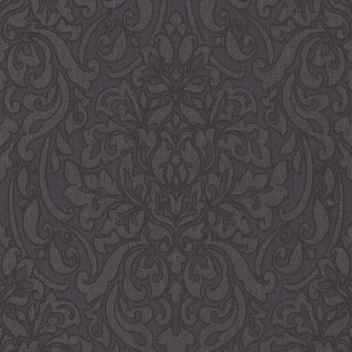 Casa Padrino Barock Textiltapete Anthrazit / Schwarz / Grau 10,05 x 0,53 m - Deko Accessoires