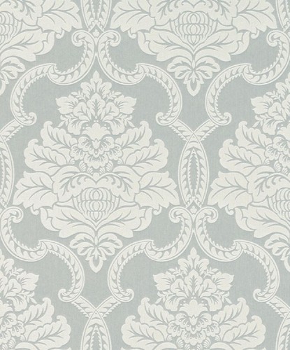 Casa Padrino Barock Textiltapete Silbergrau / Wei� 10,05 x 0,53 m - Barock Tapete - Deko Accessoires