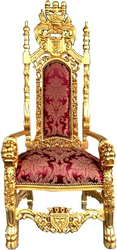 Casa Padrino Barock Thron Sessel Bordeaux Muster  / Gold K�nigssessel - Hochzeitssessel - Riesensessel 