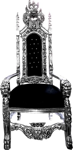 Casa Padrino Barock Thron Sessel Schwarz / Silber mit Bling Bling Glitzersteinen -  K�nigssessel - Hochzeitssessel - Riesensessel 