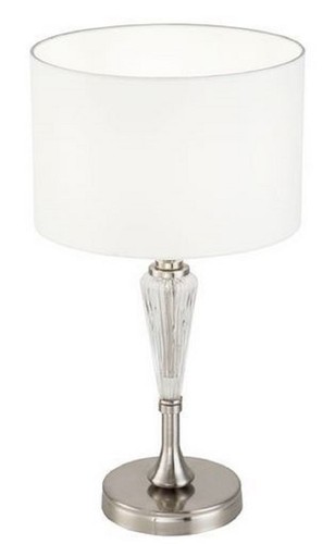 Casa Padrino Tischleuchte Silber / Wei�  26,5 x H. 46 cm - Elegante Tischlampe im Neoklassischen Stil