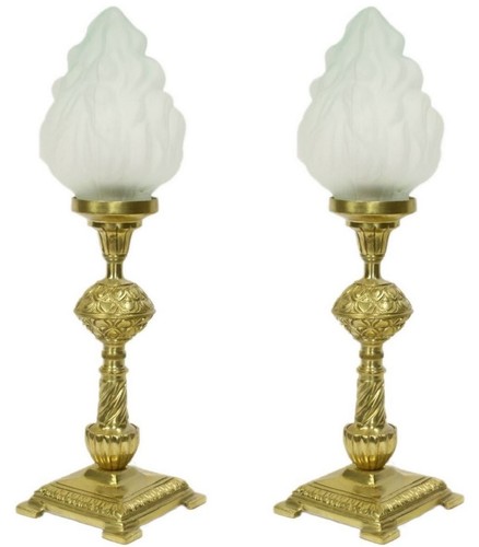 Casa Padrino Barock Tischleuchten Set Gold / Wei� 14 x 14 x H. 48 cm - Elegante Lampen im Barockstil - Barock Deko Leuchten