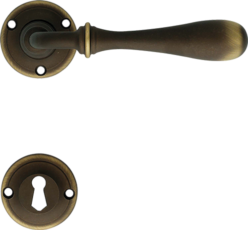 Casa Padrino Barock T�rgriff Set Franz�sischer Antik Stil ( Klinke mit Rosette ) - Messing T�rklinken - Made in Italy