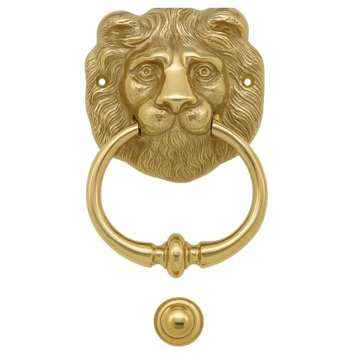 Casa Padrino Barock T�rklopfer L�we Messing H. 15 cm - Barock Wohnaccessoires