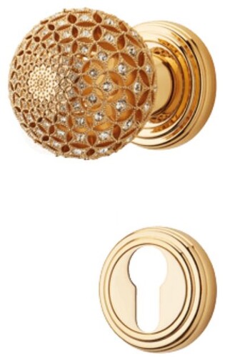 Casa Padrino Barock Trknauf Set mit Swarovski Kristallglas  5,5 cm - Made in Italy