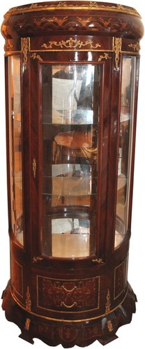 Casa Padrino Barock Vitrine Mahagoni Braun - 88 x 48 x H 183 cm x  Vitrinenschrank - Wohnzimmerschnank