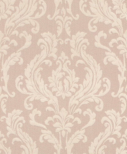 Casa Padrino Barock Vliestapete Hellrosa / Beige - Barockstil Wohnzimmer Tapete mit elegantem Muster - Wanddeko im Barockstil - Tapeten im Barockstil - Barock Tapeten - Barock Deko