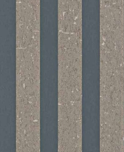 Casa Padrino Barock Vliestapete mit Streifen Grau / Braun 10,05 x 0,53 m - Deko Accessoires