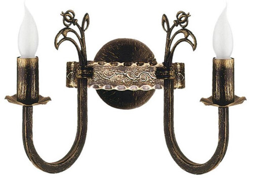 Casa Padrino Barock Doppel Wandleuchte Antik Bronze 28 x 20 x H. 25 cm - Barockstil Metall Wandlampe - Barock Leuchten - Edel & Prunkvoll