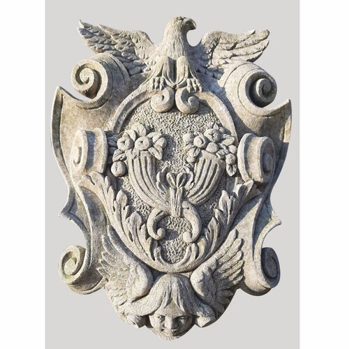 Casa Padrino Luxus Barock Wandornament Adler Grau H. 80 cm - Made in Italy