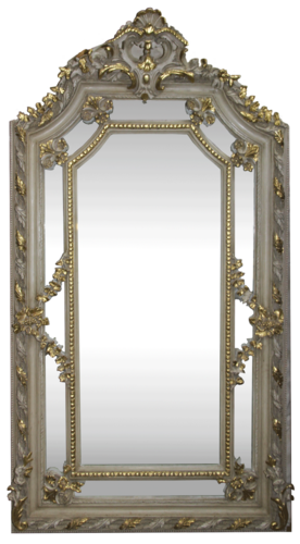 Casa Padrino Barock Wandspiegel Creme Antik Stil / Gold 115 x H. 215 cm - Prunkvoller Barock Spiegel mit wundersch�nen Verzierungen - M�bel im Barockstil