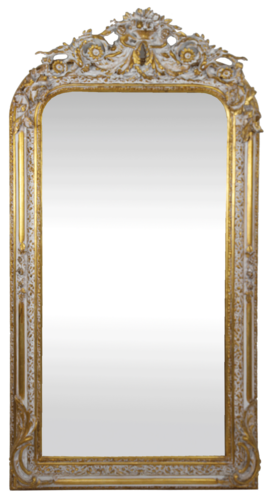 Casa Padrino Barock Wandspiegel Gold / Wei� 85 x H. 160 cm - Barock Spiegel mit wundersch�nen Verzierungen - Barock M�bel