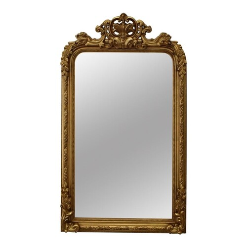Casa Padrino Barock Wandspiegel Gold 90 x H. 158 cm - Prunkspiegel mit dekorativer Krone