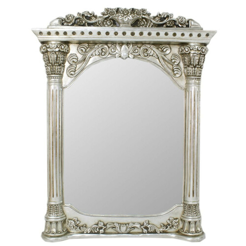 Casa Padrino Barock Wandspiegel Silber 90 x H. 115 cm - Barockstil Spiegel Antik Stil M�bel