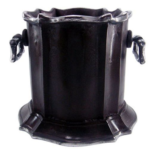 Casa Padrino Barock Weink�hler Aluminium / Antik Silber H 23 cm, Durchmesser 23 cm - Weinhalter Hotel Dekoration