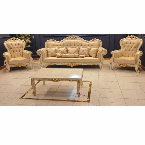 Casa Padrino Barock Wohnzimmer M�bel Set Beige / Wei� / Gold - Barockstil M�bel