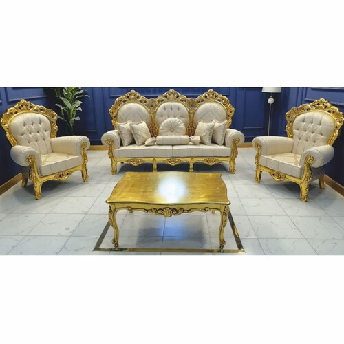 Casa Padrino Barock Wohnzimmer Set Creme / Gold - Barock M�bel