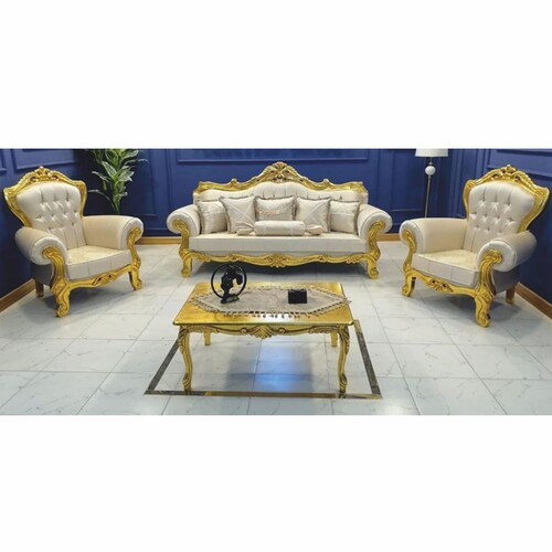 Casa Padrino Barock Wohnzimmer M�bel Set Creme / Gold - Barockstil M�bel