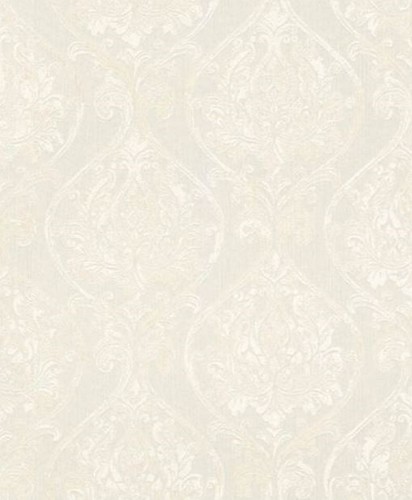 Casa Padrino Barock Wohnzimmer Tapete Wei� 10,05 x 0,53 m - Hochwertige Textiltapete im Barockstil