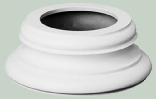 Casa Padrino Barock Zierelement Sockel Wei�  32 x H. 12,5 cm - Runder Deko S�ulenfu� im Barockstil