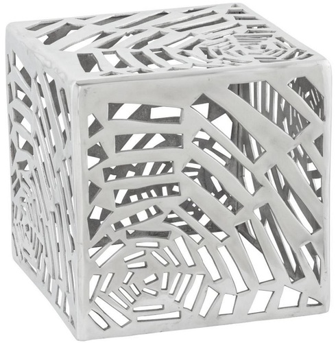 Casa Padrino Beistelltisch Silber 37 x 37 x H. 37 cm - Moderner Aluminium Tisch in W�rfelform - Wohnzimmerm�bel