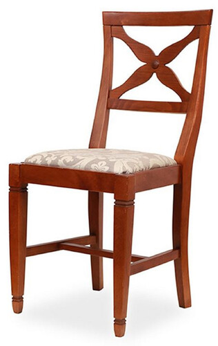 Casa Padrino Biedermeier Esszimmer Stuhl Grau / Braun 43,5 x 49 x H. 92 cm - Massivholz K�chen Stuhl - Massivholz Esszimmer M�bel - Biedermeier Esszimmer M�bel