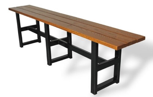 Casa Padrino Biergarten Industrie Stil Sitzbank Dunkelbraun / Schwarz 140 x 35 x H. 45 cm - Massivholz Bank - Biergarten Terrassen Gastronomie M�bel 