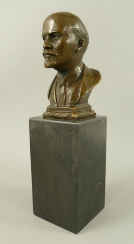 Casa Padrino Bronze Deko B�ste Lenin H. 19 cm - Schreibtisch Dekoration