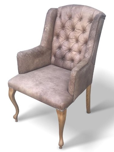 Casa Padrino Chesterfield Echtleder Esszimmer Stuhl mit Armlehnen - ALLE FARBEN - Luxus Wohnzimmer Sessel M�bel B�ffelleder