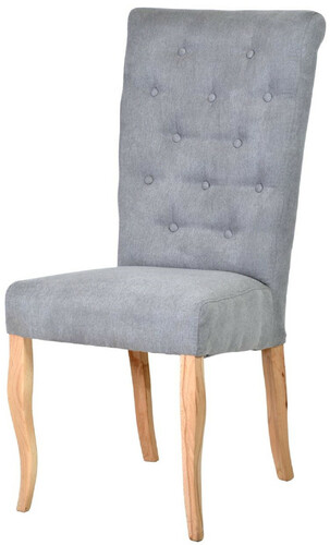 Casa Padrino Chesterfield Neo Barock Esszimmer Stuhl Grau / Naturfarben - Chesterfield Neo Barock K�chen Stuhl - Esszimmer M�bel - Chesterfield M�bel - Neo Barock M�bel