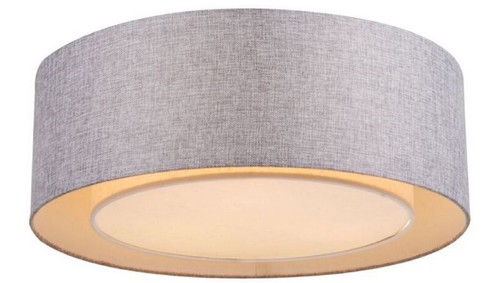 Casa Padrino Deckenleuchte Grau  52 x H. 17,5 cm - Moderne stilsichere Leuchte mit Metallrahmen und Stoffbezug