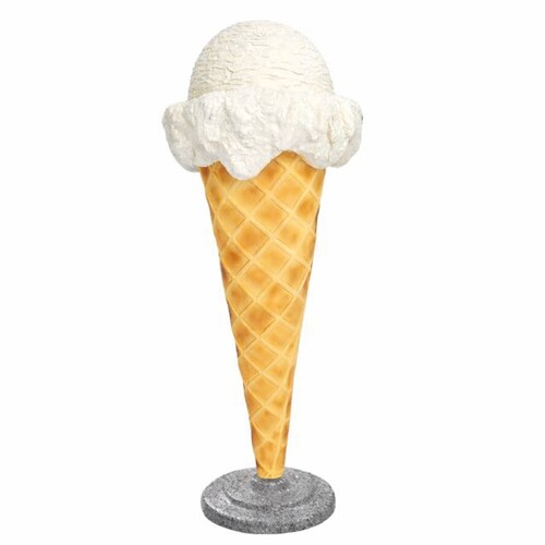 Casa Padrino Deko Eis im H�rnchen Wei� / Naturfarben / Grau H. 105 cm - Eisdielen Dekoration