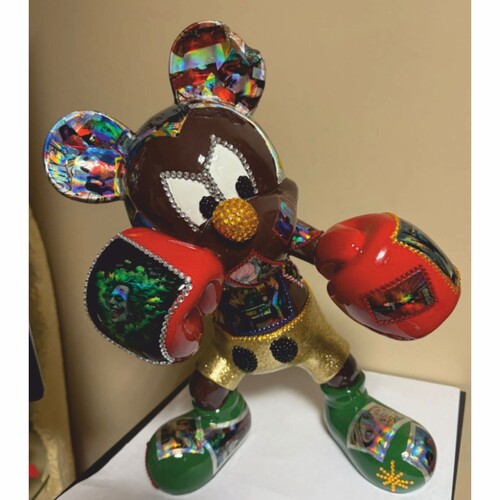 Casa Padrino Deko Figur Boxer Braun / Bunt H. 50 cm - Garten Skulptur