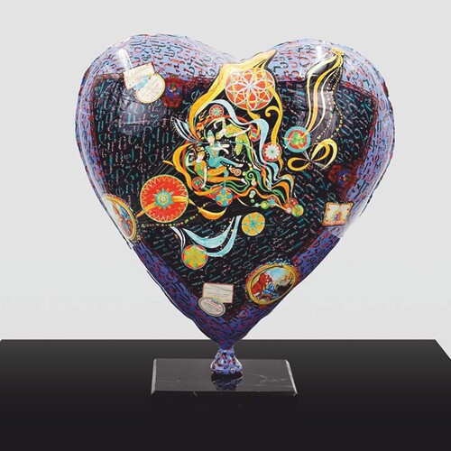 Casa Padrino Deko Luftballon in Herzform Bunt H. 30 cm - Deko Accessoires