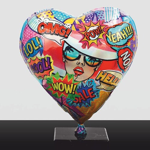 Casa Padrino Deko Luftballon in Herzform Bunt H. 30 cm - Wohnzimmer Deko