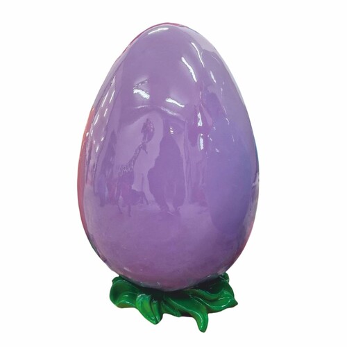 Casa Padrino Deko Osterei Lila / Gr�n H. 52 - Oster Dekoration