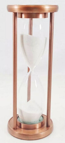 Casa Padrino Luxus Deko Sanduhr Antik Kupfer / Schwarz / Wei�  10 x H. 26 cm - Schreibtisch Deko - Wohnzimmer Deko - Luxus Deko - Deko Accessoires