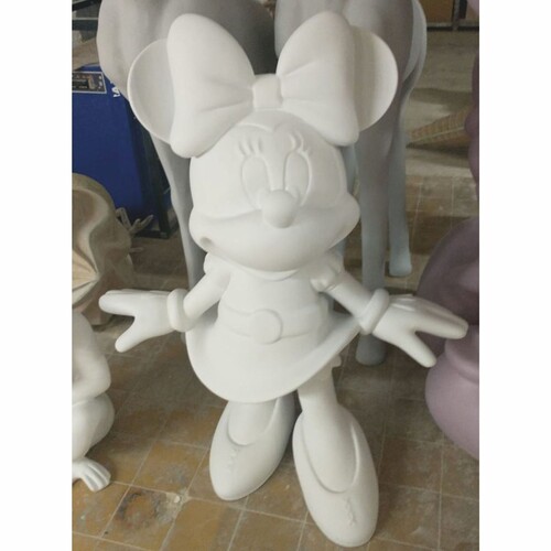 Casa Padrino Deko Skulptur Wei� H. 110 cm - Gro�e Cartoon Deko Figur