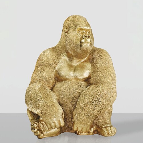 Casa Padrino Deko Skulptur Gorilla Affe Gold H. 75 cm - Deko Figur