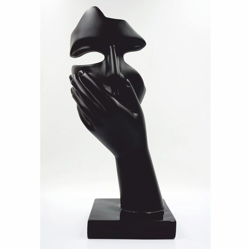 Casa Padrino Deko Skulptur Schwarz H. 50 cm - Deko Figuren